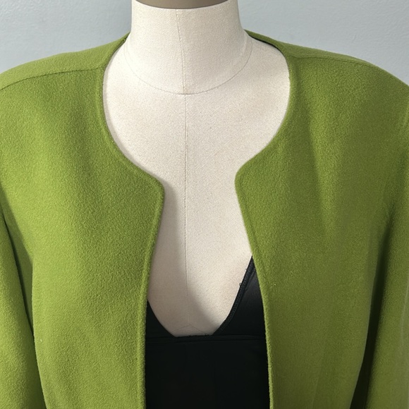 Talbots size 16 women’s avocado green wool open front blazer - Picture 4 of 10